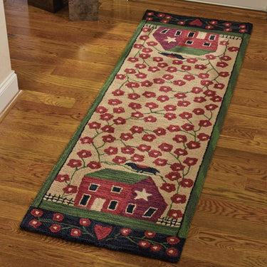 Red House Hooked Rug Runner - 24